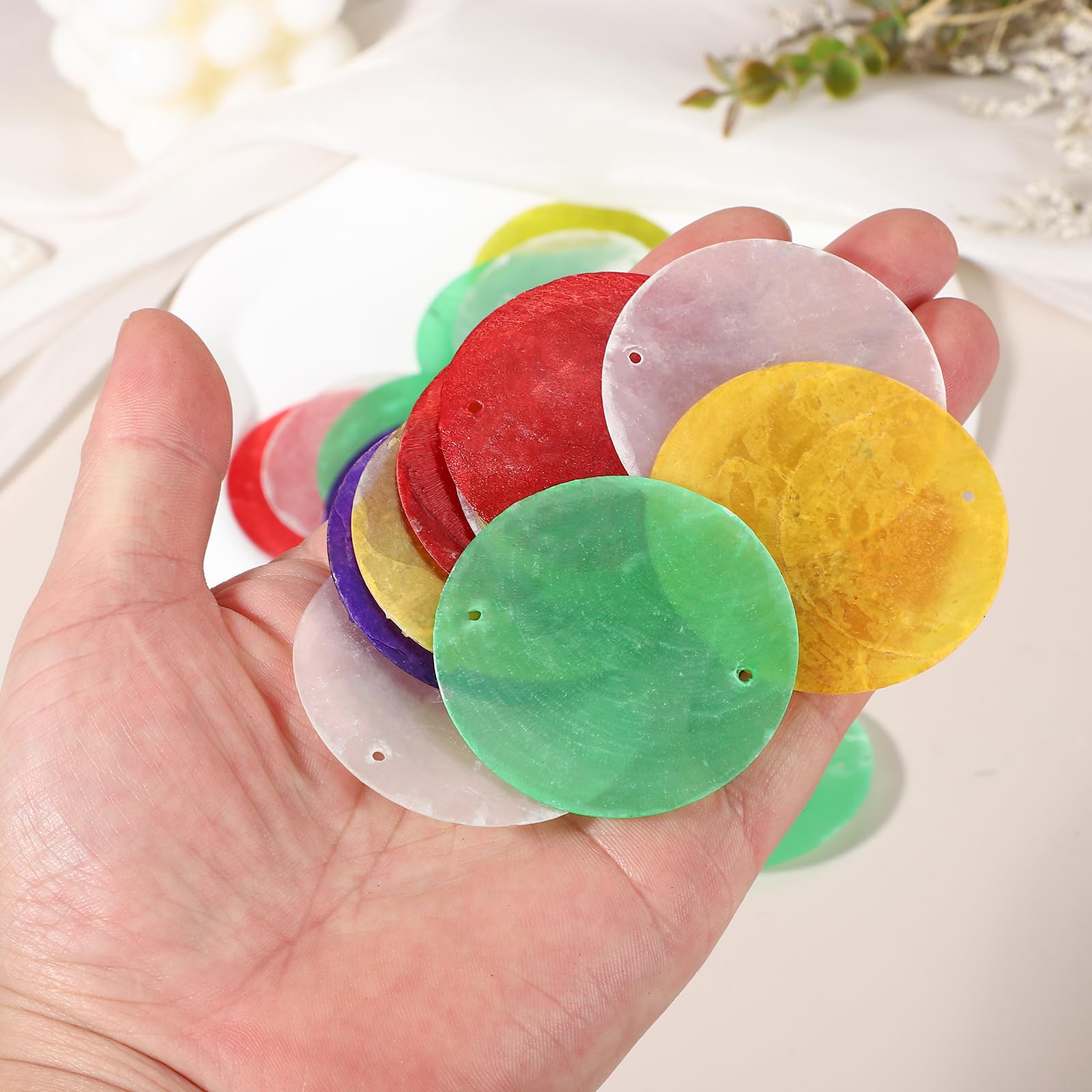Amazon.co.jp: uxcell 60個 カピス貝殻 5cm/2